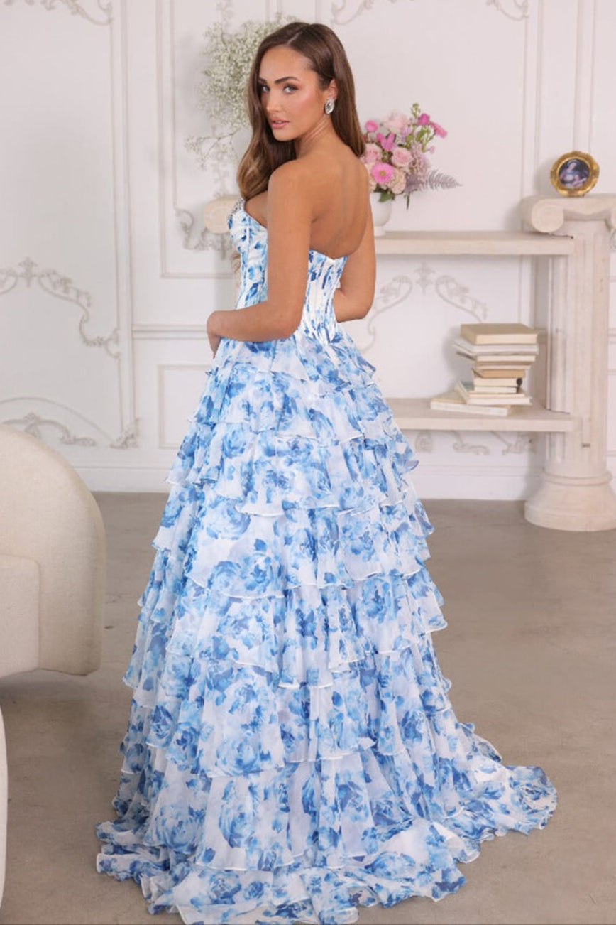 26441 - Ava Presley - Floral Ruffle Ball Gown