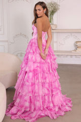 26442 - Ava Presley - Watercolor Layered Ball Gown