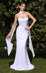 Caitlin Gown - Convertible Tie Chiffon Dress - Off White