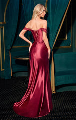 CHARIS GOWN - LACE CORSET SATIN DRESS