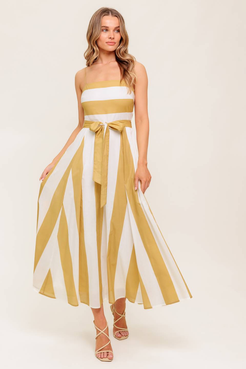 Size Large, DESERT SANDS - TAUPE MIDI DRESS - FINAL SALE