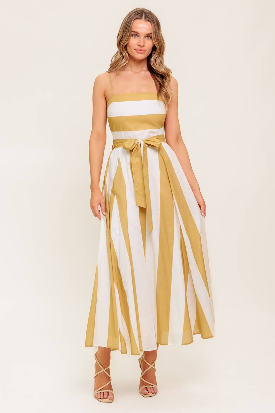 Size Large, DESERT SANDS - TAUPE MIDI DRESS - FINAL SALE
