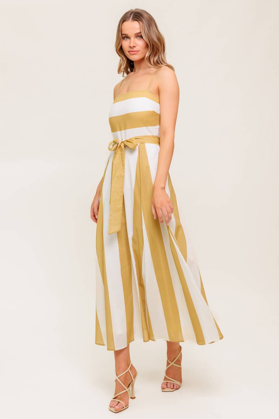 Size Large, DESERT SANDS - TAUPE MIDI DRESS - FINAL SALE