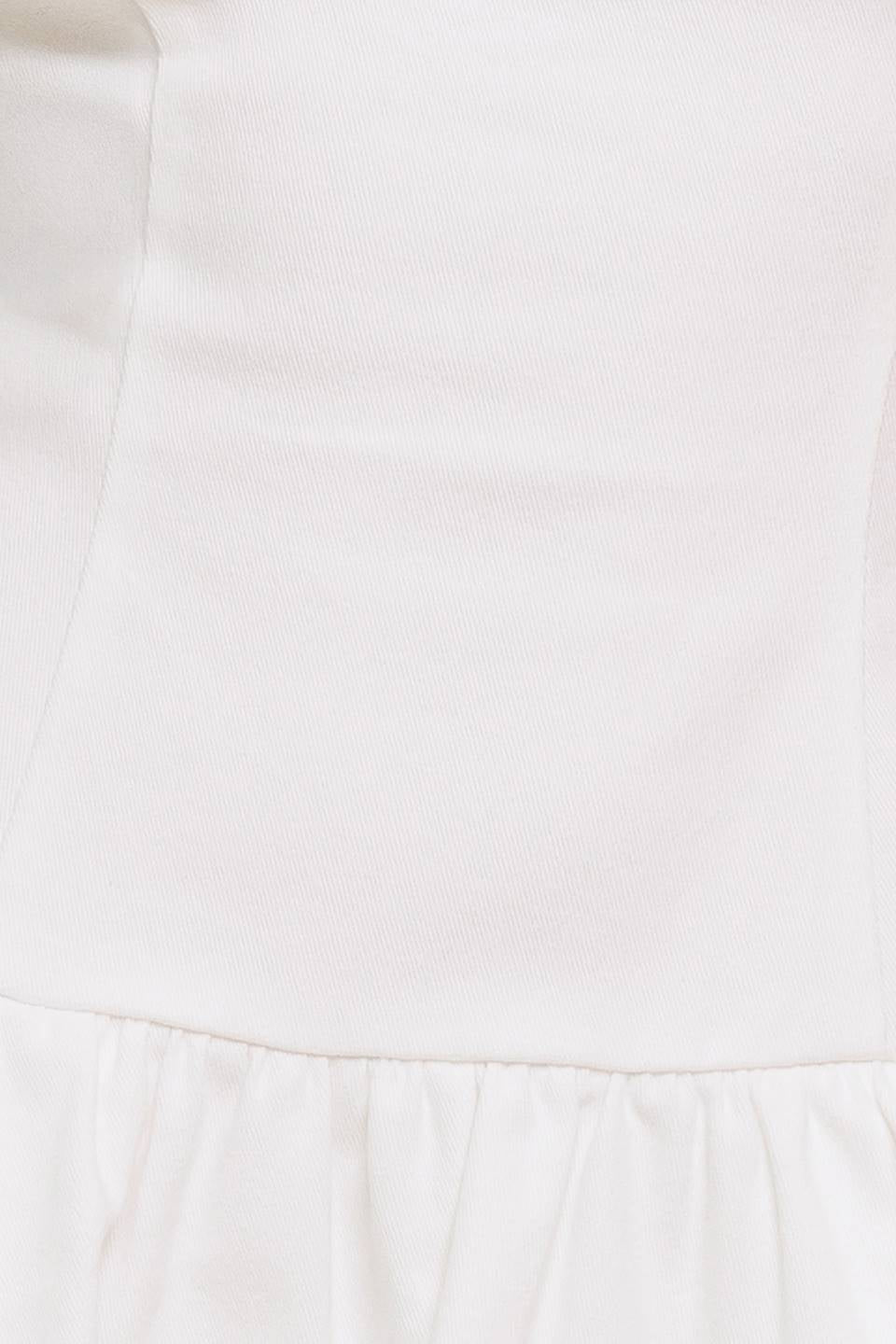 TWILIGHT WISH - WHITE DENIM BUBBLE HEM MINI DRESS