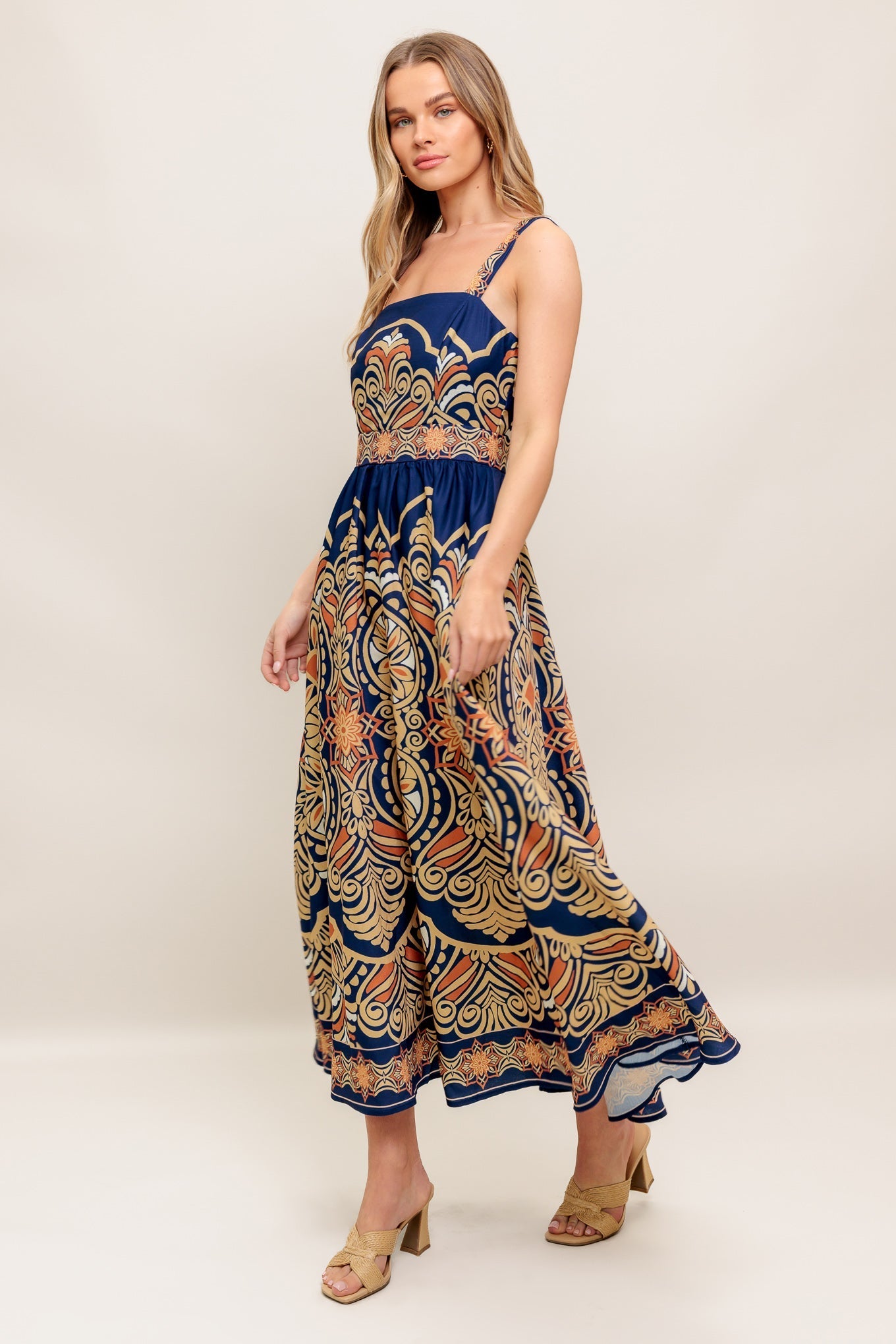SHARA PRINTED MIDI DRESS