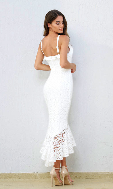 Leanne Midi Dress - WHITE