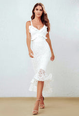 Leanne Midi Dress - WHITE