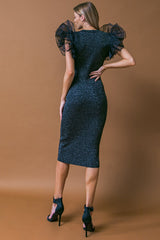 THIS IS YOUR SIGN – METALLIC KNIT MIDI DRESS