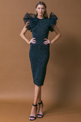 THIS IS YOUR SIGN – METALLIC KNIT MIDI DRESS