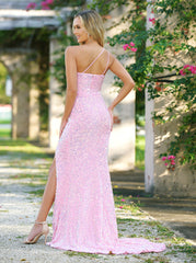 Stardust One Shoulder Sequin Gown - Pink Multi - FINAL SALE
